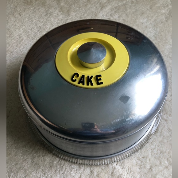 Kromex Other - Vintage 1950’s Kromex Rare Yellow Cake Dome And Glass Starburst Plate